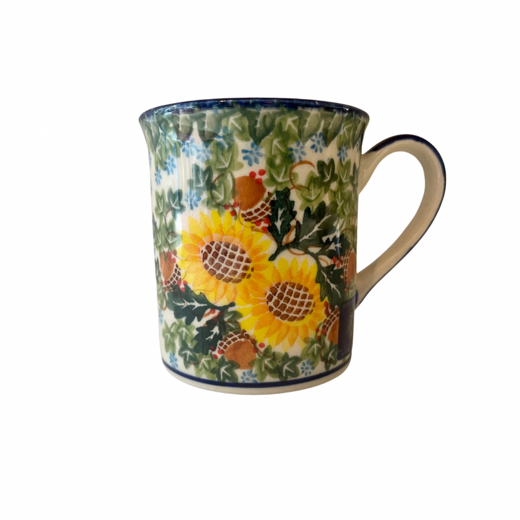 10 oz Unikat Straight Mug, Sunflowers & Leaves