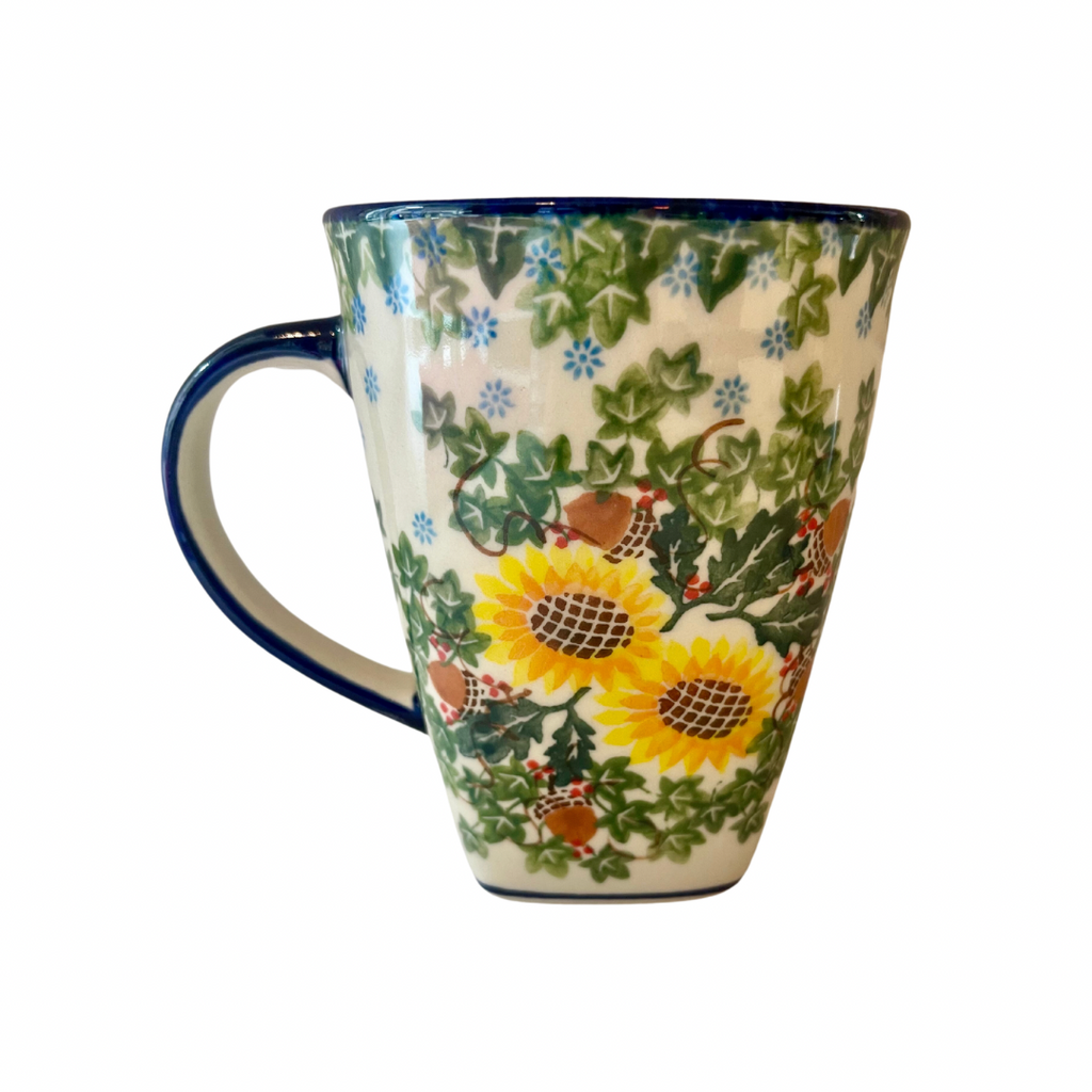 13.5 oz Tall Flare Mug, Sunflowers & Leaves