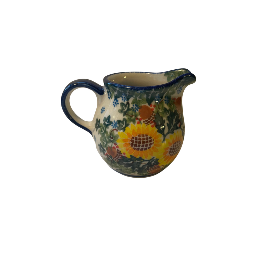 5 oz Unikat Cream Pitcher, Sunflowers and Leaves