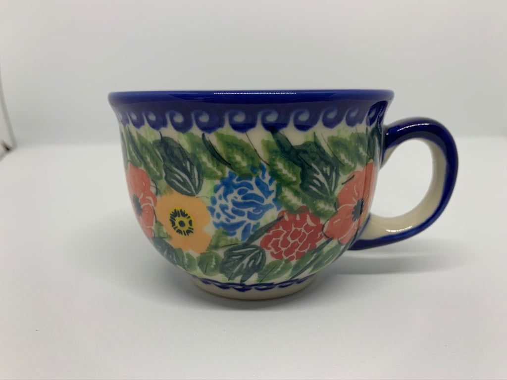 2 Cup Container with Lid Unikat - Color Palette Polish Pottery